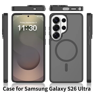 Custodia nera opaca per Samsung S26 Ultra